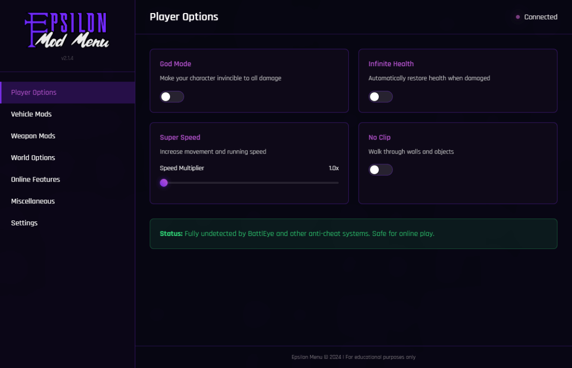 Epsilon Menu Interface